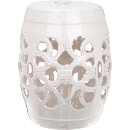 Safavieh 18 x 14 x 14 in. Imperial Vine Garden Stool, Antique White ACS4539A